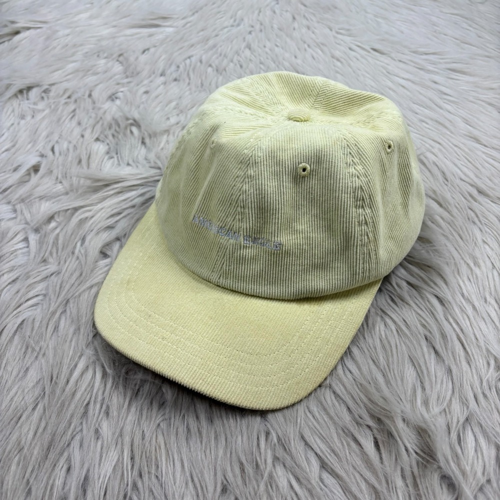 American‎ Eagle Women's OS Butter Yellow Corduroy Baseball Hat Cap Athleisure